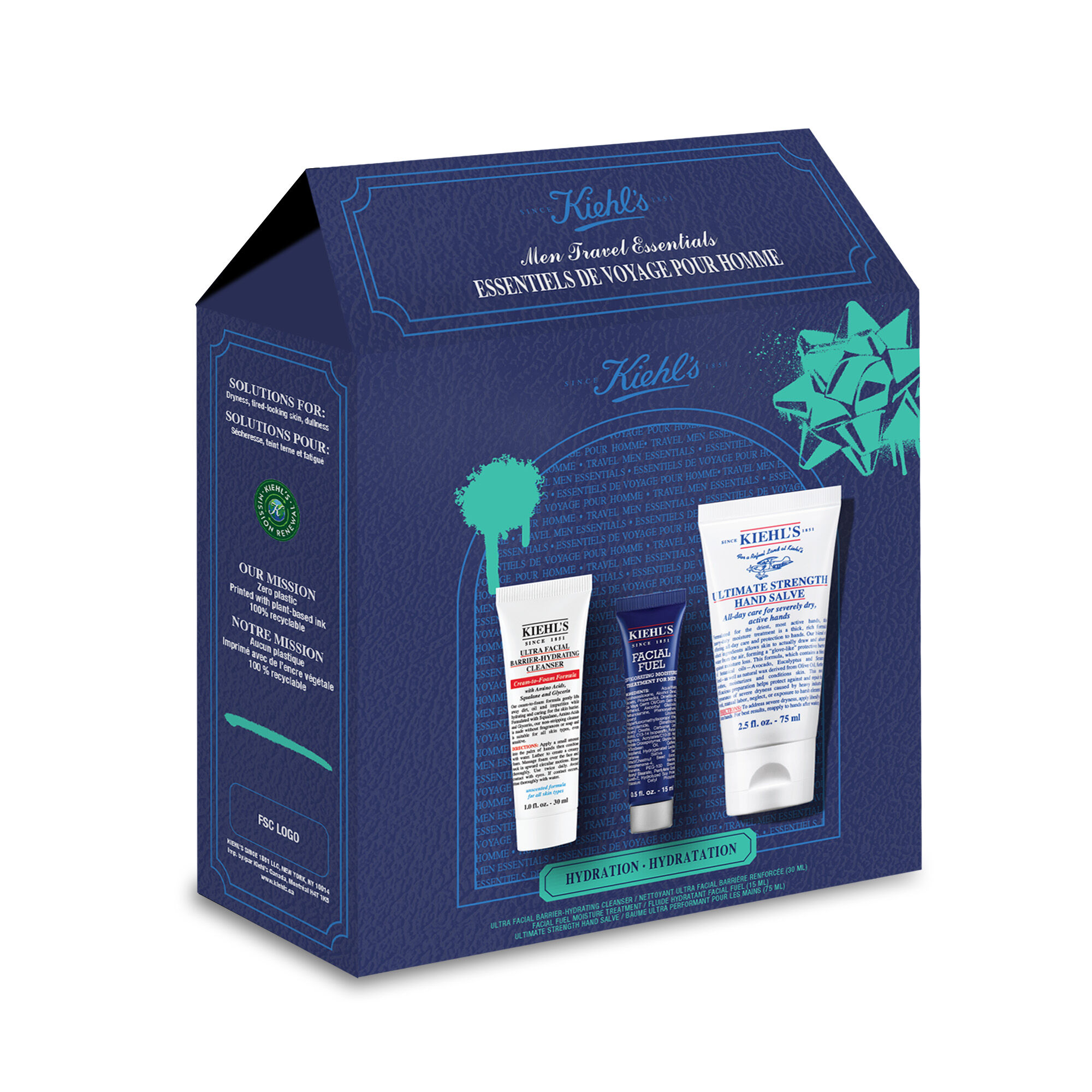 トライアルセット・サンプル Kiehl's Men's Hydration Essentials Men Travel Essentials Gift Set - Hydrated Skin - Kiehl's CA